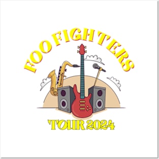 Foo Fighters Tour 2024 T shirt yellow Posters and Art